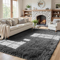 5x8 Area Rugs for Living Room: Soft Fluffy Shag Grey Rugs for Bedroom, Non Slip by CarpetAddColortoYourLife