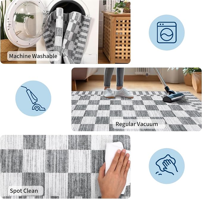 GarveeHome 2x10 Checkered Kitchen Runner Rug - Image 8