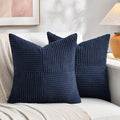 Fancy Homi 2 Packs Navy Blue Euro Decorative Throw Pillow Covers 26x26 Inch by Fancy+Homi