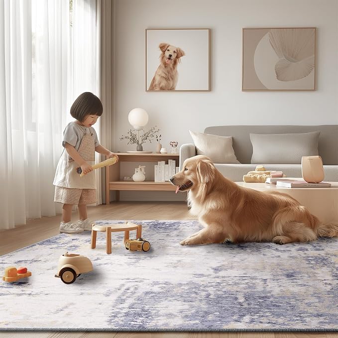 RELEANY Washable 5'x8' Abstract Area Rug - Image 6