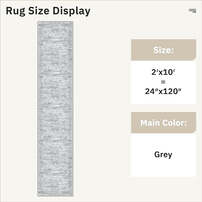 Runner Rug 2x10 Washable Non-Slip Hallway Runner Rugs - Image 5