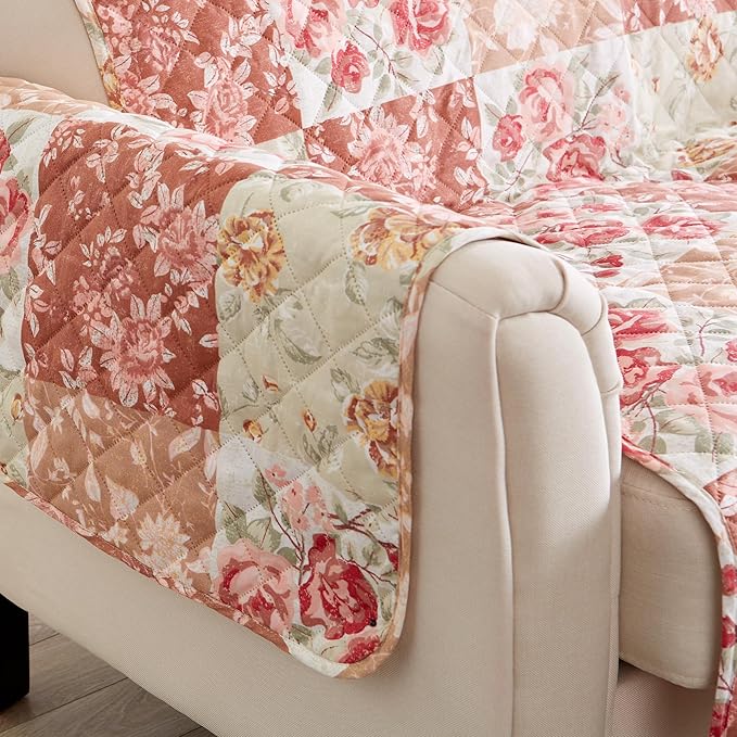 Great Bay Home Reversible Floral Patchwork Sofa Furniture Protector - Image 6