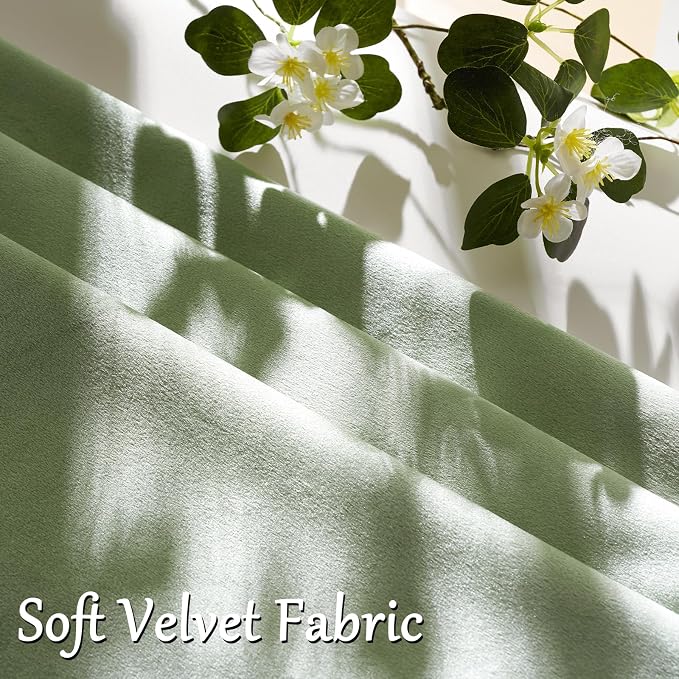 GIGIZAZA Sage Green Velvet Throw Pillow Covers 20x20 Pack of 2 | Decorative - Image 5