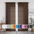 Sheer Curtains 63 inch Length 2 Panels Set, Rod Pocket Voile Fimly Sheer Drapes by OWENIE