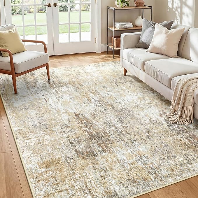 Washable Area Rugs 5'x8' Non-Slip Modern Abstract Soft by RELEANY