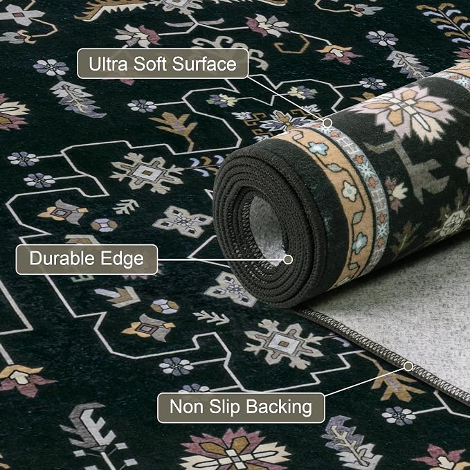 2x3 Area Rugs Living Room: Washable Vintage Rug - Image 7