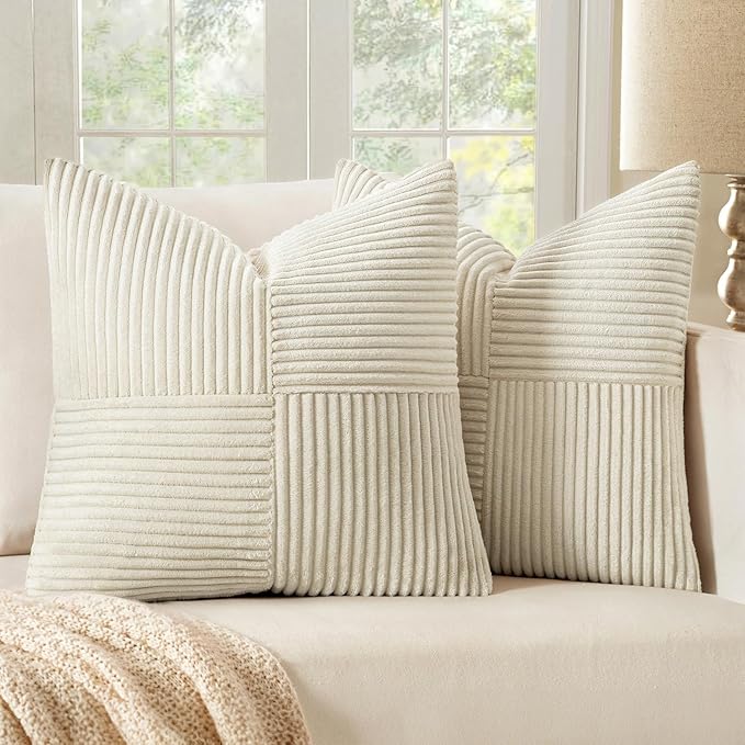MIULEE Beige Decorative Throw Pillow Covers 20x20 Inch by MIULEE