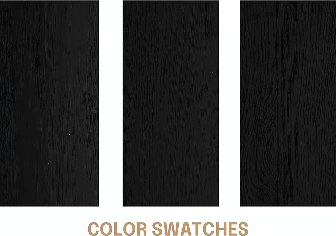 NTC Solid Oak Zoe Nightstand, Mid Century Modern Side Table Bedroom, Bedside Furniture, Night Stand, End Table, Easy Assembly - Burnt Black