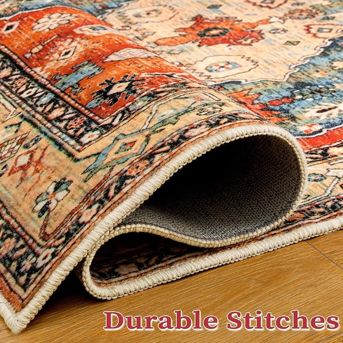 SERISSA 7x9 Washable Non Slip Boho Area Rug - Image 7