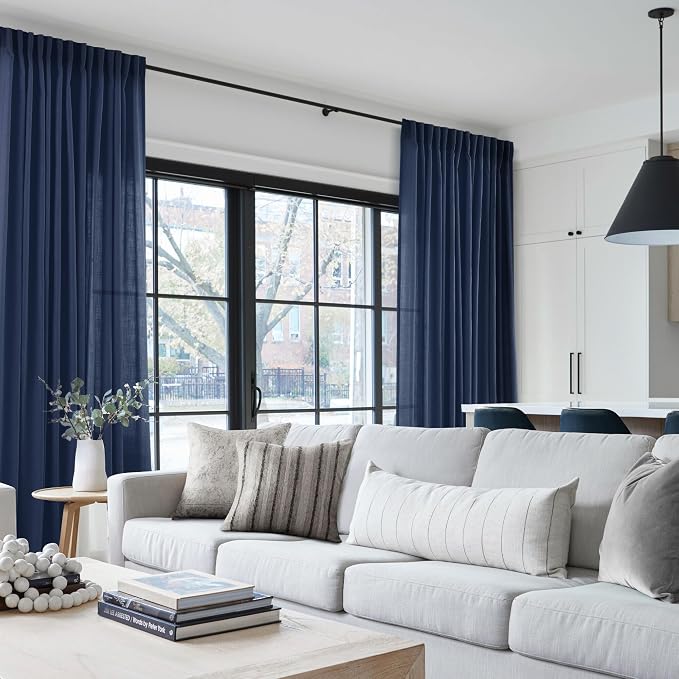 Navy Blue Curtains 96 inch Length - Image 7