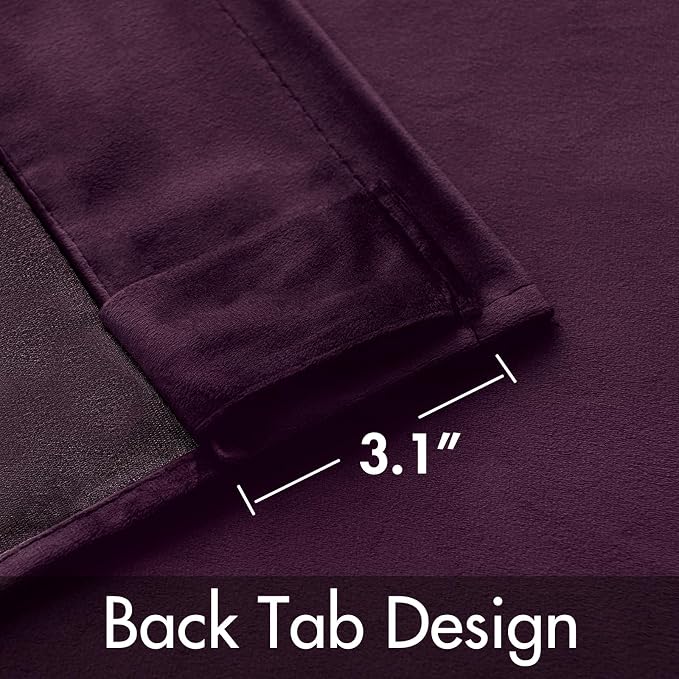 MIULEE Dark Purple Velvet Curtains 108 inches - Image 3