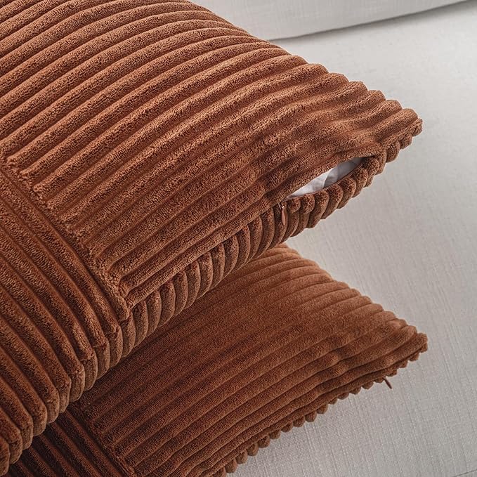 Fancy Homi 2 Packs Rust Lumbar Decorative Throw Pillow Covers 14x24 Inch - Image 4
