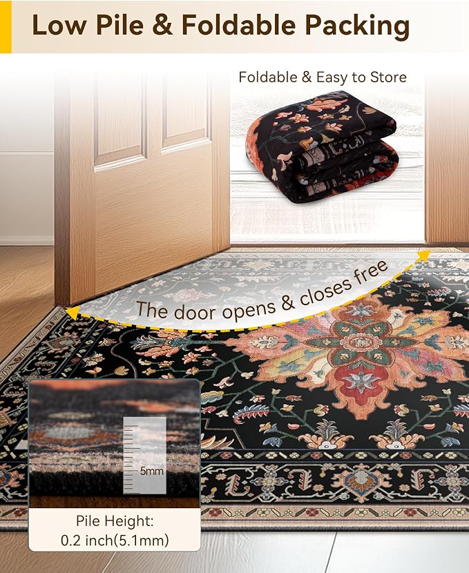 RELEANY Washable Area Rug, Runner 2'6"x5', Water Repellent, Pet Friendly - Image 5