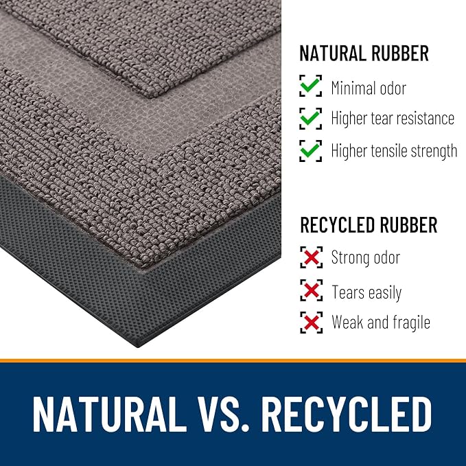 OLANLY Front Door Mat Outside 59x23, All-Season Heavy-Duty Rubber Doormat | - Image 3
