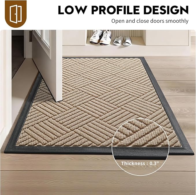 Front Door Mat, Heavy Duty Waterproof Doormat 73"x46", Stain Fade Resistant - Image 4