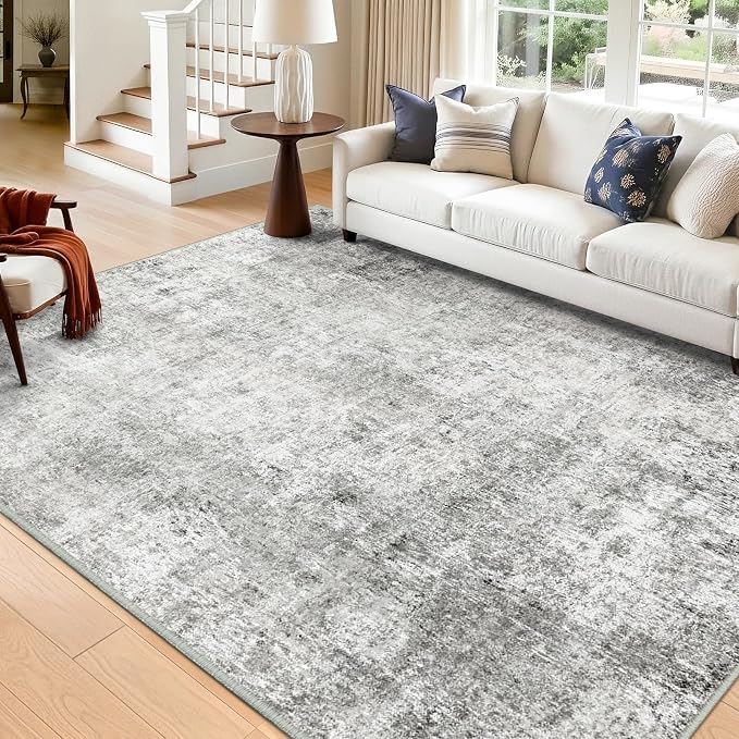 Washable Area Rugs 7'x9' Non-Slip Modern Abstract Soft by RELEANY
