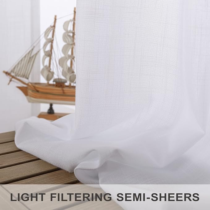 White Back Tab Curtains 45 Inch Length - Image 4