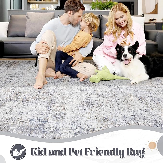 XLUEZ 6x9 Area Rugs for Living Room, Washable Modern Abstract Large Area Rug - Image 3