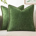 MIULEE Decorative Euro Sham Pillow Covers 26x26 Inch Forest Green 2 Pack | by MIULEE