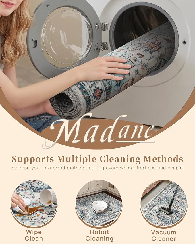 Madane Washable Runner Rugs 2x12 Long - Image 9