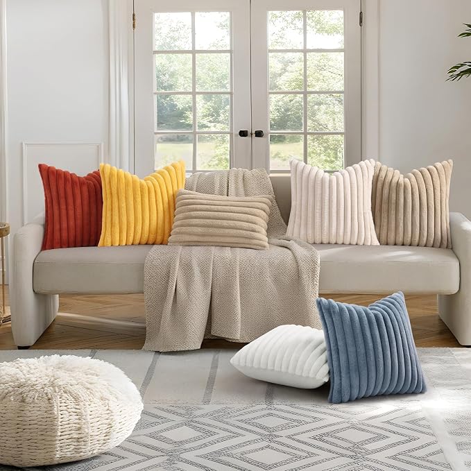 decorUhome Cozy Faux Fur Throw Pillow Covers 12x20 Set of 2 Decorative Soft - Image 6
