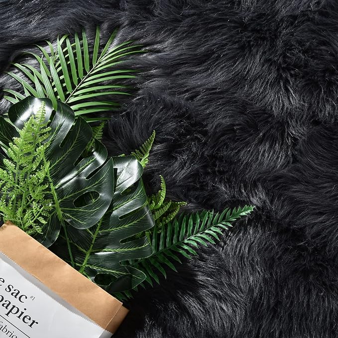 Latepis Dark Grey Fur 3x5 Area Shaggy Bedside Faux Sheepskin Rug - Image 6