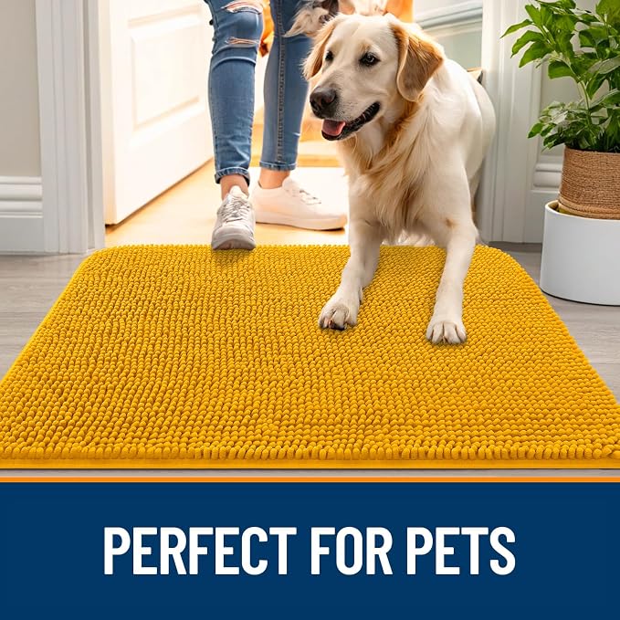 OLANLY Dog Door Mat for Muddy Paws 59x20, Super Absorbent Chenille Mud Mat | - Image 6