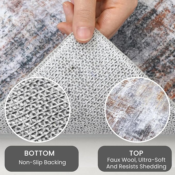 IOHOUZE Abstract Runner Rug 2x12 Ft Washable Runners - Image 4