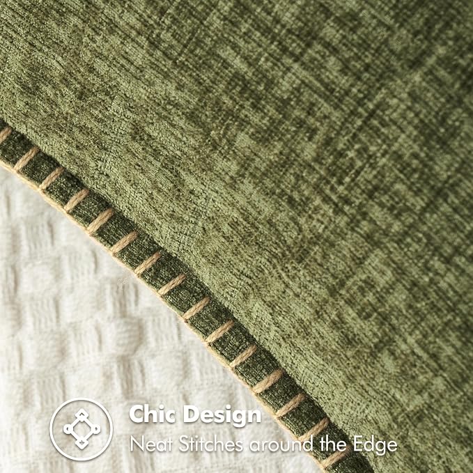 MIULEE Pack of 2 Couch Throw Pillow Covers 16x16 Inch Olive Green Farmhouse - Image 2