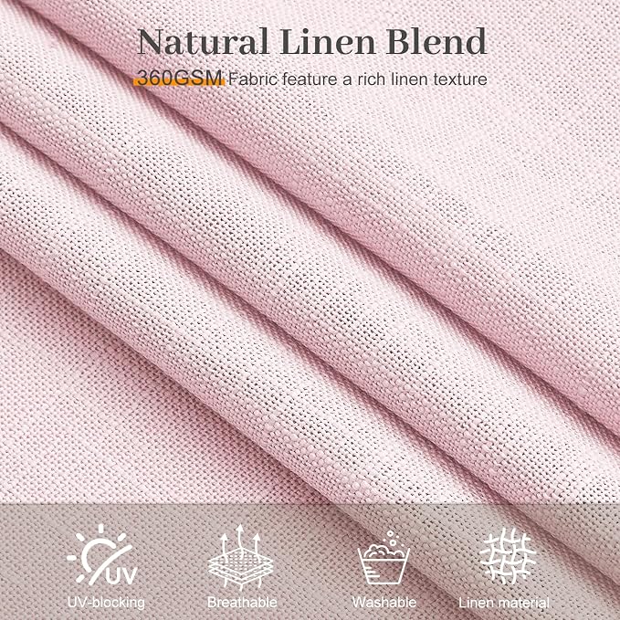 IVAPUPU Light Pink Pinch Pleated Curtains 96 Inches Long - Image 7