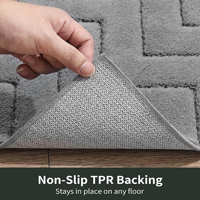 Stiio Dirt Trapper Door Mat 32x47 Inches, Front Doormat Indoor Outdoor Entrance Low Pile, All-Season, All-Weather Absorbent Entry Rug, Washable Non Slip Rug for Entryway, Grey