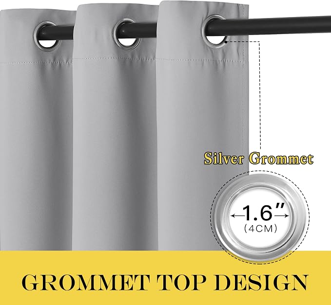 NICETOWN Blackout Long Window Curtain 90 inch Length - Image 3