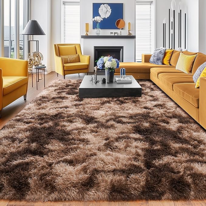 Rugs for Living Room 6x9, Soft Shaggy Modern Shag Area Rug for Bedroom by Quntue