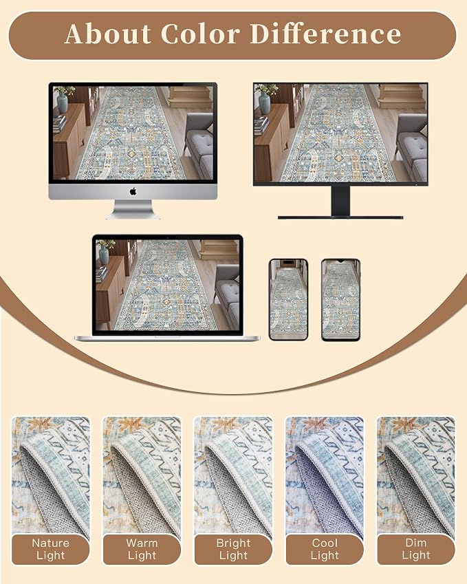 Madane Hallway Runner Rug 2x8 Washable Kitchen Rugs Non-Slip, Soft Ultra-Thin - Image 9