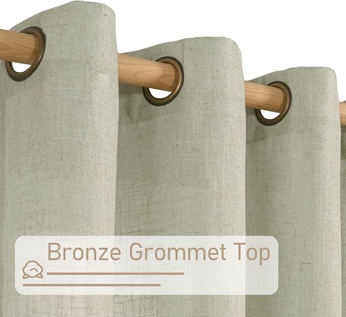 Sage Grey Linen Curtains 72 Inch - Image 4