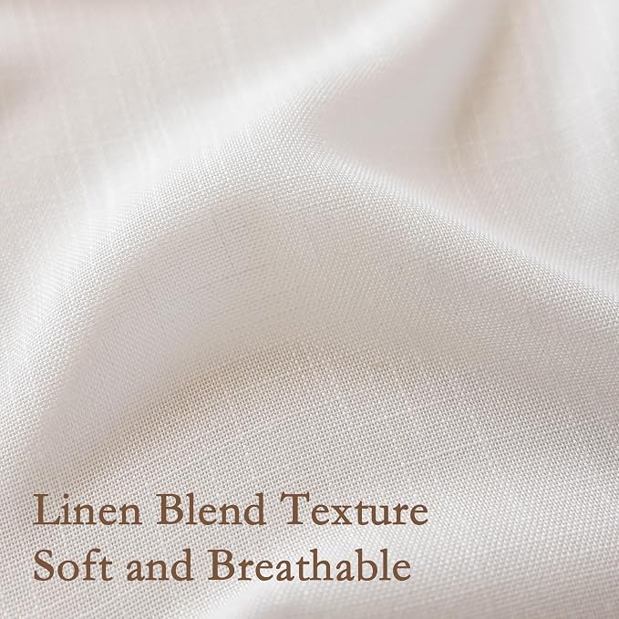 MYSKY HOME Semi Sheer Light Filtering White Bohemian Curtains - Image 5