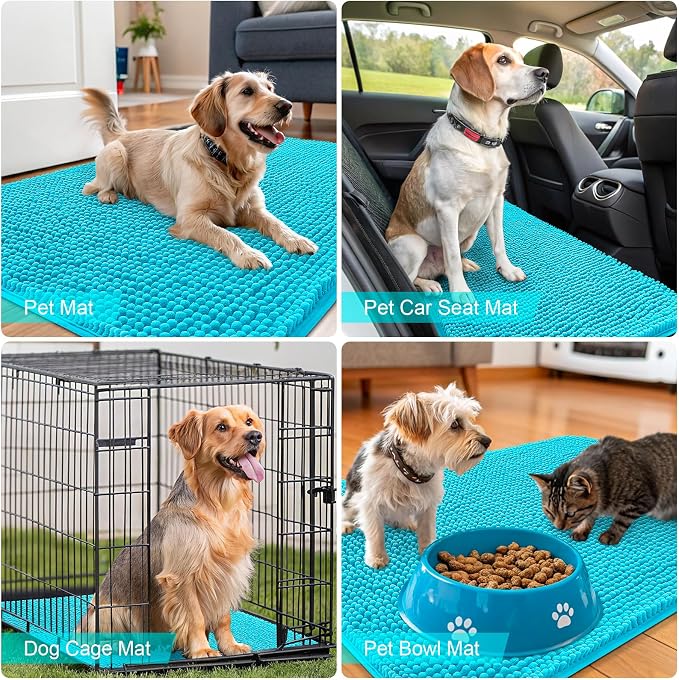 OLANLY Dog Door Mat for Muddy Paws 47x20, Super Absorbent Chenille Mud Mat | - Image 7