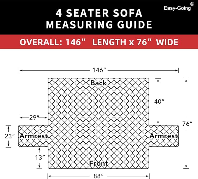 Easy-Going Reversible Couch Cover, 4 Seater Sofa, Peacockblue/Beige | XX-Large - Image 7