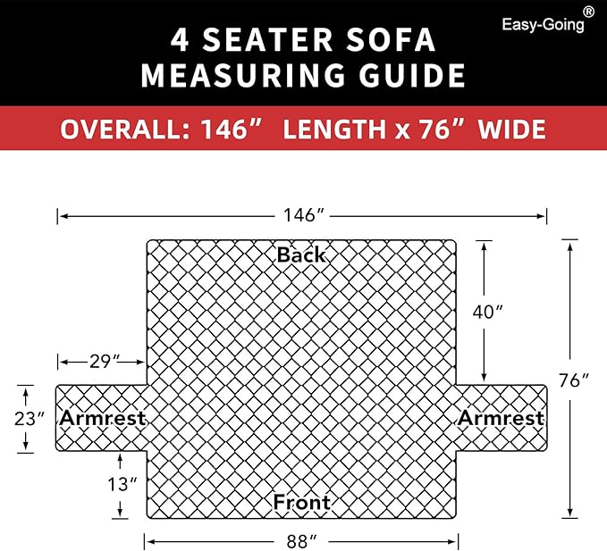 Easy-Going Reversible Couch Cover, 4 Seater Sofa, Ivory/Ivory | XX-Large Sofa - Image 6