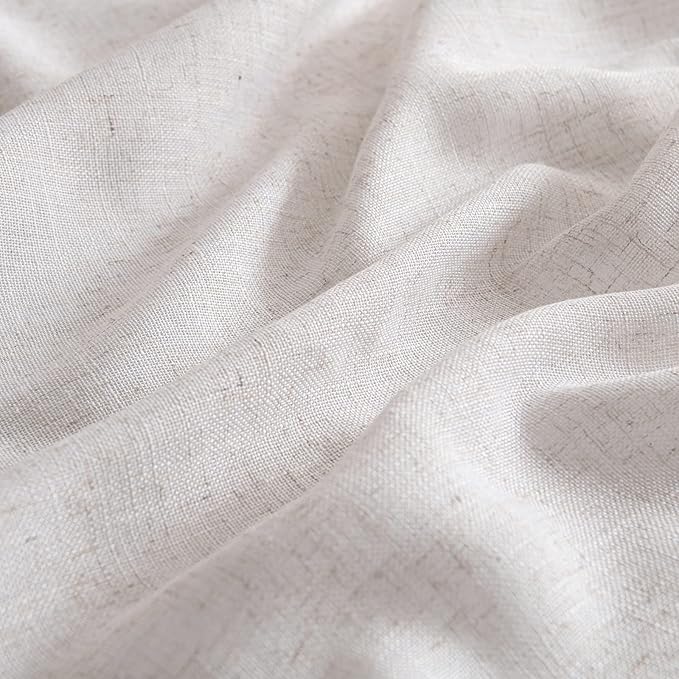 MIULEE White Linen Curtains 84 Inch Length 2 Panels - Image 4