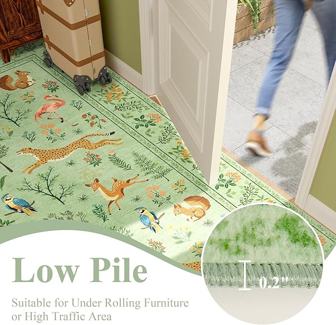 DUKINO 3x5 Rug, Washable Animal Area Rug - Image 7