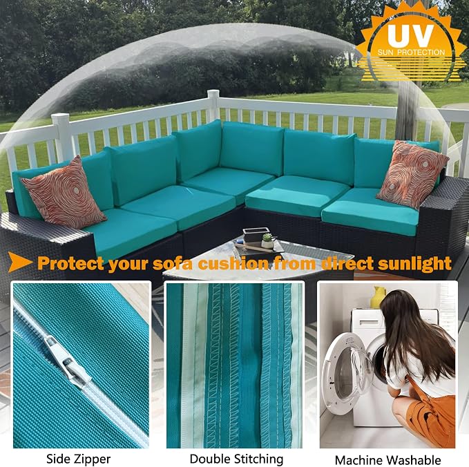 Sqodok Outdoor Cushion Covers 18x18 inch, Wicker Chair - Image 4