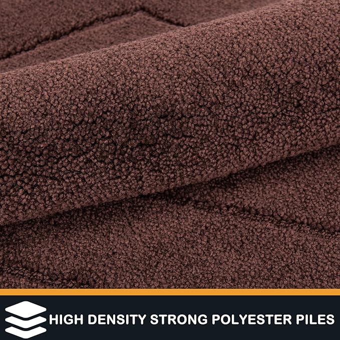 PURRUGS Dirt Trapping Door Mat 32" x 47", Non-Slip/Skid Machine Washable Entryway Rug, Dog Doormat, Super Absorbent Welcome Mat for Muddy Wet Shoes and Paws, Brown