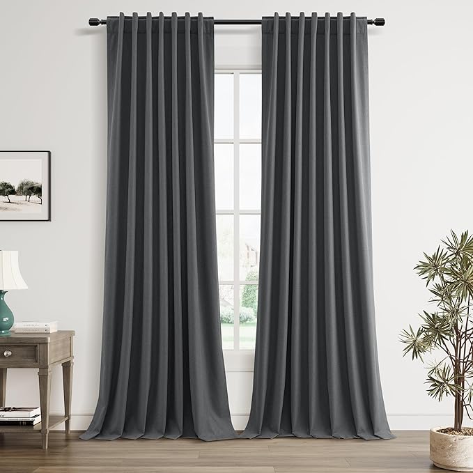 Guken 100% Blackout Curtains 96 Inch Length 2 Panels Set by Guken