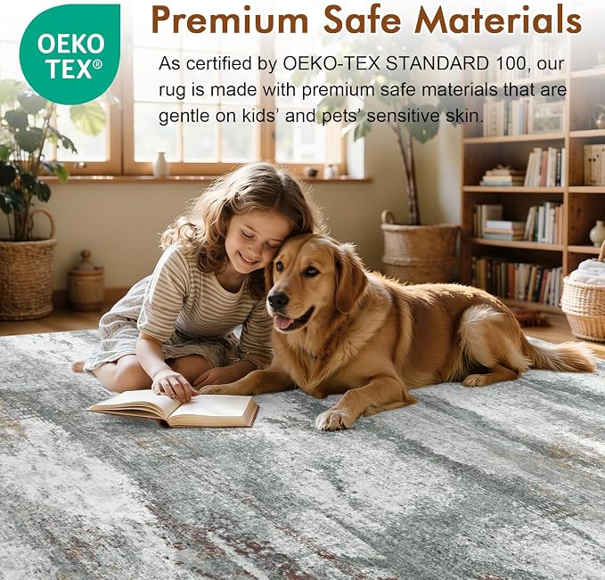 2x6 Ft Washable Runner Rug, Non-Slip Low Pile Hallway Kitchen Area Rug - Image 5