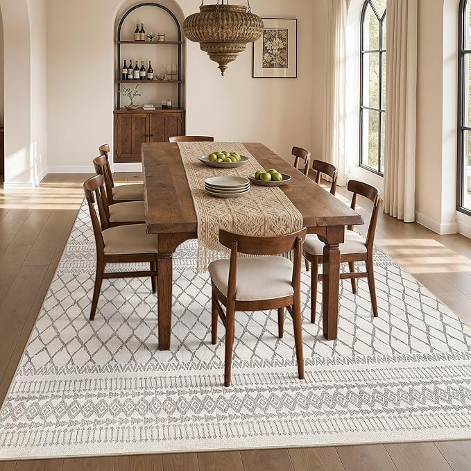 cotiled Boho 5x7 Area Rugs for Living Room: Soft Moroccan Washable Rug | Solve - Image 7