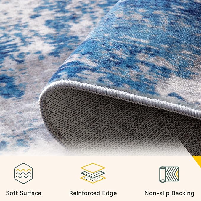 Washable Area Rugs 3x4 Non-Slip Modern Abstract Soft - Image 4