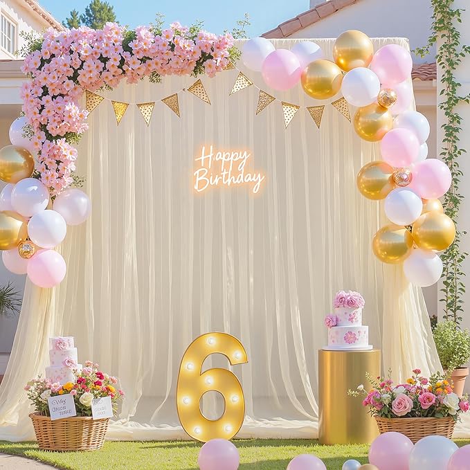 Champagne Tulle Backdrop Curtain - Image 3