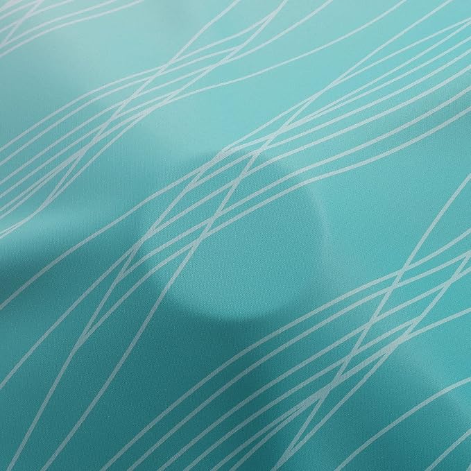 Estelar Textiler Teal and Greyish White Blackout Curtains 63 Inches Long - Image 8