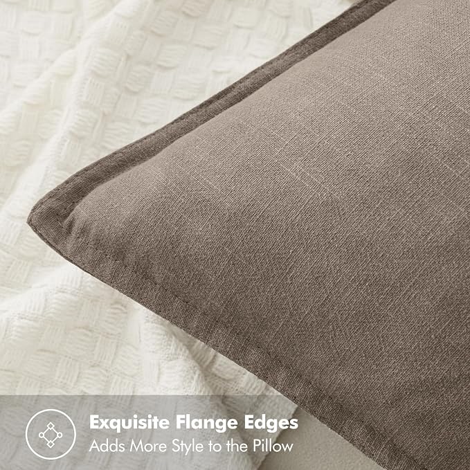 MIULEE Decorative Linen Pillow Covers 20x20 Inch Dune | Boho Farmhouse​ ​Fall - Image 2